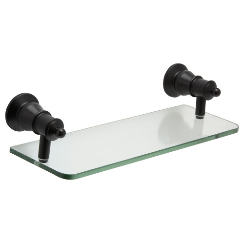 Lillian Matte Black Glass Shelf 300mm [166684]