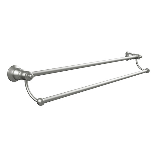Lillian PVD Adjustable Double Towel Rail 800mm Brushed Nickel [169201]
