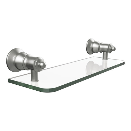 Lillian PVD Brushed Nickel Glass Shelf 300mm [169204]