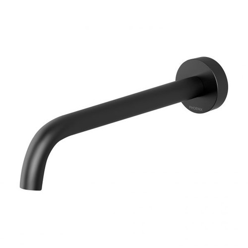 Vivid Slimline Bath Spout/Outlet 230mm Curved Matte Black [199228]