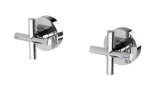 Vivid Slimline Plus Wall Taps (Top Assemblies) Ceramic Disc 3/4 Turn Chrome (Pair) [199240]