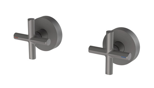 Vivid Slimline Plus Wall Taps (Top Assemblies) Ceramic Disc 3/4 Turn Gunmetal (Pair) [199241]