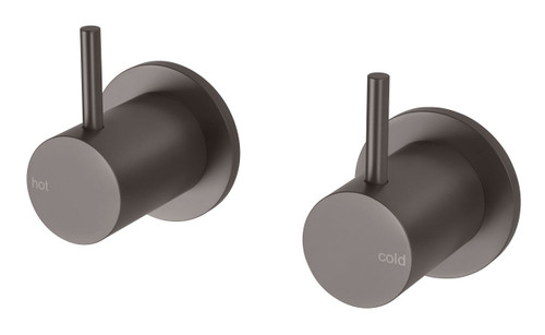 Vivid Slimline Wall Taps (Top Assemblies) Gunmetal (Pair) [199262]