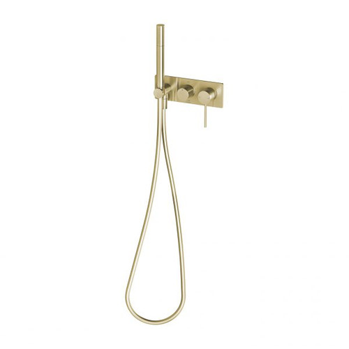 Vivid Slimline Wall Shower System 3Star Brushed Gold [199020]