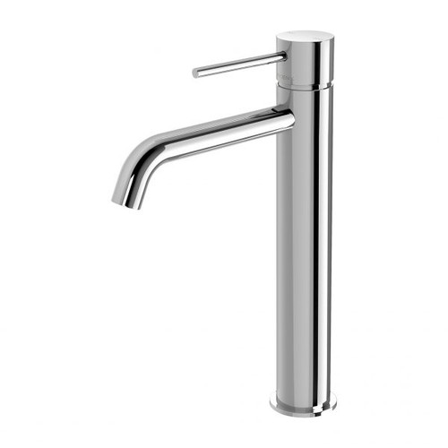 Vivid Slimline Hob Tall/Vessel Basin Mixer (Curved Spout) 6Star Chrome [199103]