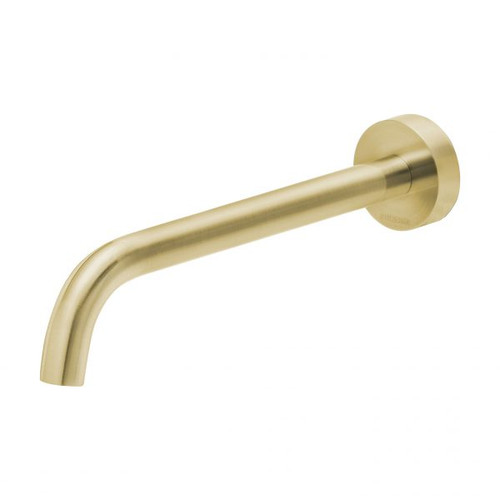 Vivid Slimline Basin Spout/Outlet 230mm Curved 6Star Brushed Gold [199118]