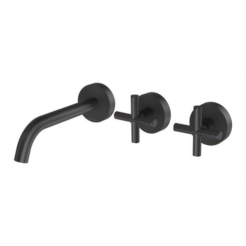 Vivid Slimline Plus Wall Bath or Basin Set 180mm Outlet 5Star Matte Black [199129]