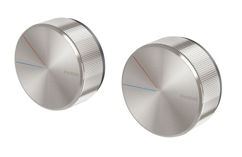 Axia Wall Twin Shower Mixer Brushed Nickel [199147]