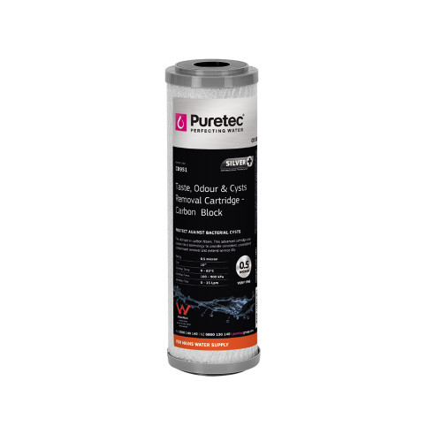Carbon Block Water Filter Cartridge 10in 0.5Micron Cyst Reduction [140712]