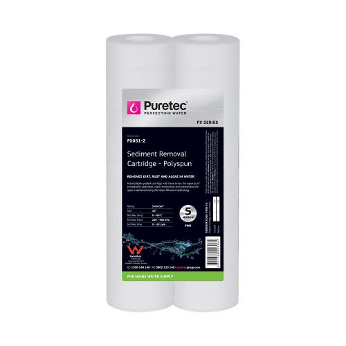 Polyspun Sediment Water Filter Cartridge, 10", 5 Micron, Twin Pack [140719]