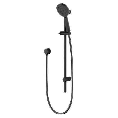 Krome Hand/Rail Shower Airstream 120mm 3 Function 3Star Matte Black [169921]