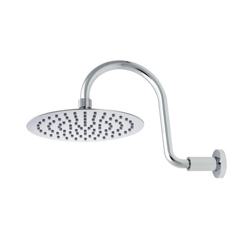 Shower 200mm Round Head on an Swan style wall mounted arm 3Star Stainless steel [194037]