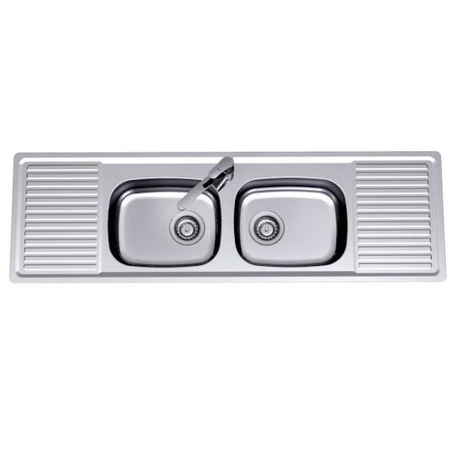 Benchmark Double Centre Bowl Stainless Steel 1 Tap Hole [066657]