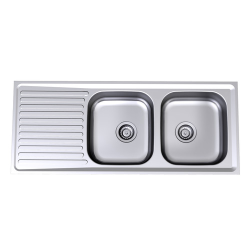 Radiant Sink Double Right Bowl R175Mk2.1R 1 Tap Hole 1200mm [105788]