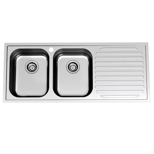 Monaco Double End Bowl Left Hand Stainless Steel 1 Tap Hole [107448]