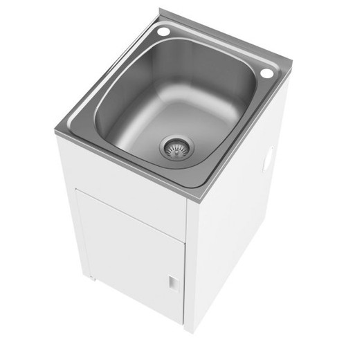 Utility Compact Tub & Cabinet w/Floor & Single Bypass Assembled 42L Stainless Steel [127866]