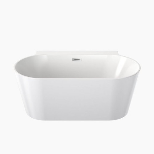 Back-to-Wall Round Freestanding Bath 1400mm (w/Overflow) White [156432]