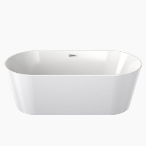 Round Freestanding Bath 1600mm w/Overflow White [156438]