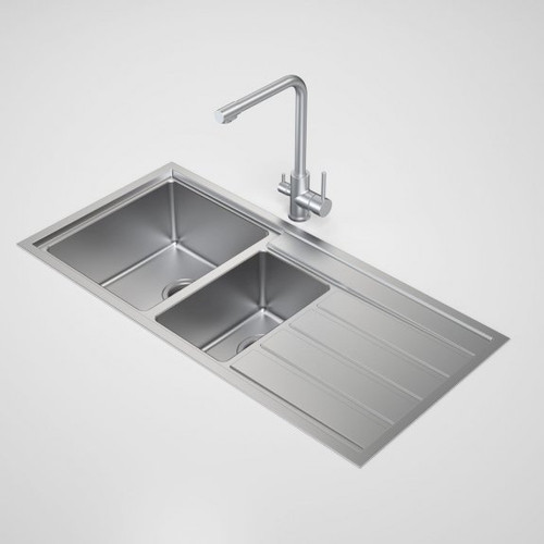 Compass 1.5 Bowl Sink Left Hand Bowl Stainless Steel 3 Tap Holes [156439]