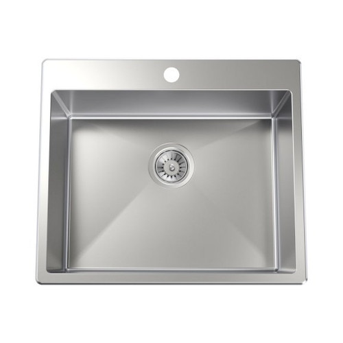 Flushline Square Tub Laundry Sink 45L Stainless Steel 1 Tap Hole [156453]