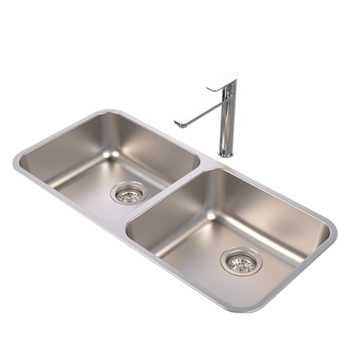 Luna Double Bowl O/M & U/M Stailess Steel [157695]