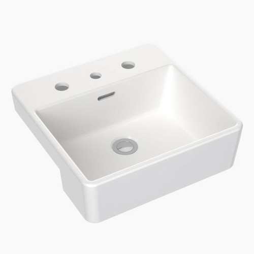 Square Semi Recessed Basin 400mm 3 Tap Holes [165334]