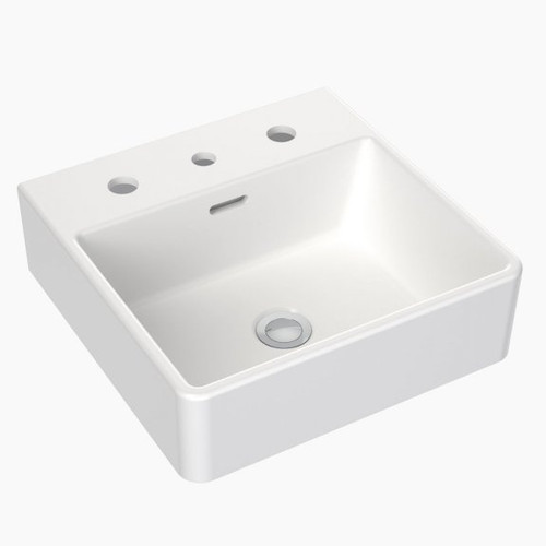 Square Wall Basin 400mm 3 Tap Holes [165338]