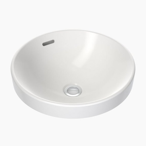 Jacinta Semi-Recessed Basin White 1 Tap Hole with Overflow [165331]