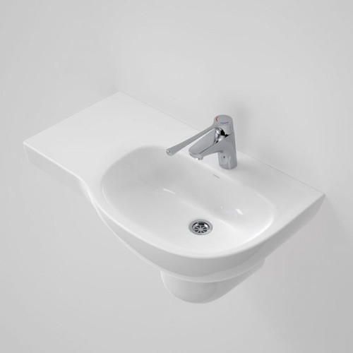 Care 700 Wall Basin with Left Hand Shelf White 1 Tap Hole [192199]