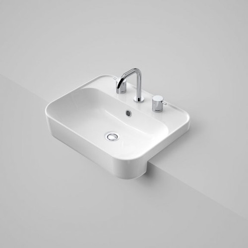 Tribute Rectangle 500 Semi Recessed Basin 3 Tap Hole OF [192229]