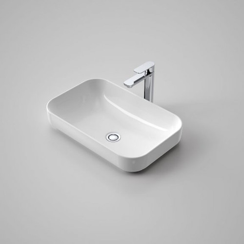 Tribute Rectangle 530 Inset Basin with Plug and Waste White 0 Tap Holes [192232]
