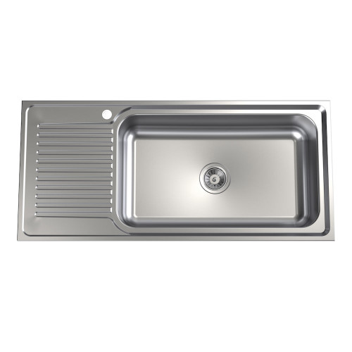Punch Mega Single End Right Hand Bowl Sink Stainless Steel 1TH [192388]