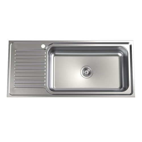 Punch Mega Single End Right Hand Bowl Sink Stainless Steel 1 Tap Hole [192388]