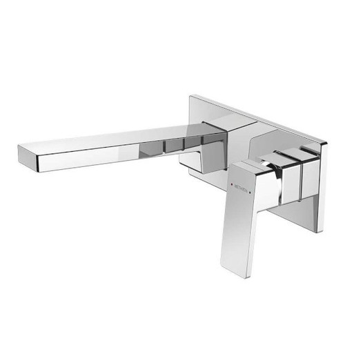 Blaze Wall Basin Mixer with Plate & 200mm Spout 5Star Chrome [165555]