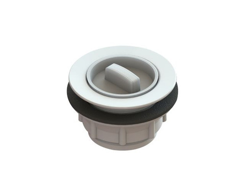 Plug and Waste 50mm x 50mm Plastic with rubber Plug White [025547]