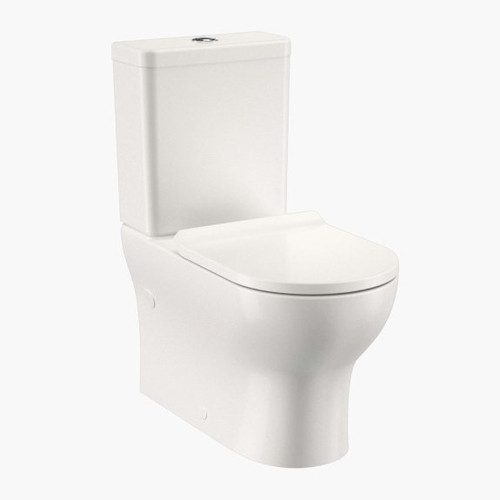 Round Back-to-Wall Close Coupled Toilet Suite Back Entry (Slimline Seat) White 4Star [157698]