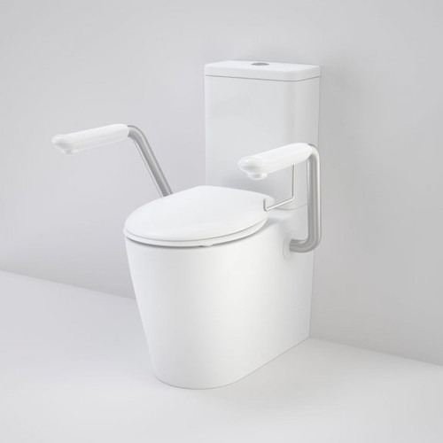 Care 660 Cleanflush® Wall Faced Close Coupled Easy Height Back Entry Suite w/Armrests & Caravelle Double Flap Seat White 4Star [191968]