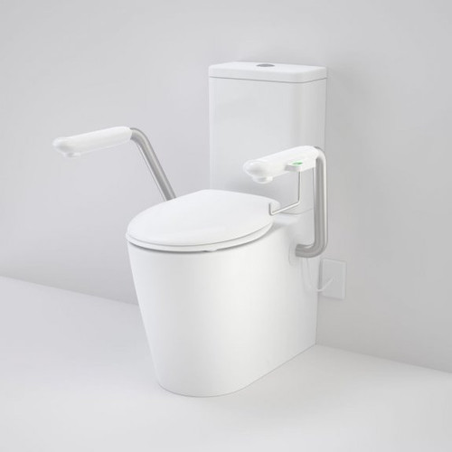 Care 660 Cleanflush Wall Faced CC Easy Height BE Suite with Nurse Call Armrests Left & Caravelle Double Flap Seat White [191969]