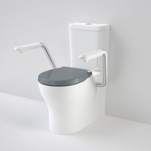 Opal Cleanflush® Easy Height Wall Faced Close Coupled Suite w/Double Flap Seat Anthracite Grey & Armrest NTH [192086]