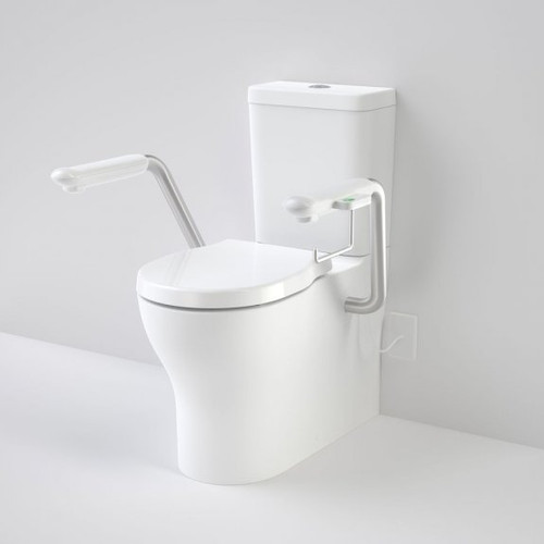 Opal Cleanflush Easy Height Wall Faced Close Coupled Suite with White Double Flap Seat and Nurse Call Armrest Left [192089]