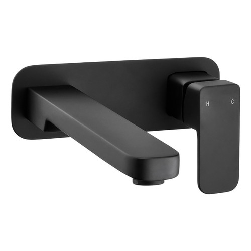 Sigma Wall Basin/Bath Mixer Set 220mm Spout Black 4Star [152833]