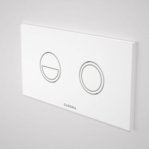 Invisi Series II® Round Dual Flush Plate & Buttons (Metal) White Buttons, White Plate [192454]
