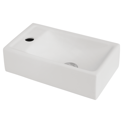 Quado Compact Wall Basin 400X230 Left Hand 1 Tap Hole Pop Up [198366]