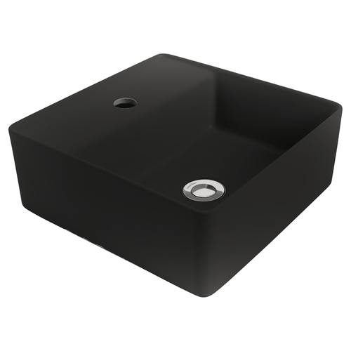 Venezia Square Counter Top Basin 350X350 1 Tap Hole Graphite w/Chrome Pop-Up [198370]