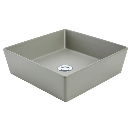 Venezia Square Counter Top Basin 380X380 0 Tap Hole Ash with Chrome Pop-Up [198380]
