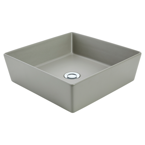 Venezia Square Counter Top Basin 380X380 0 Tap Hole Ash with Chrome Pop-Down [198381]
