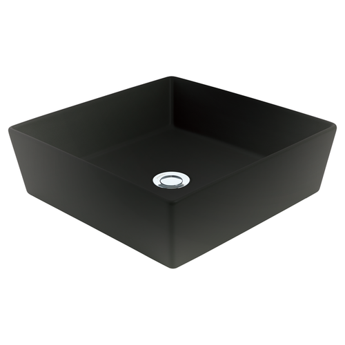 Venezia Square Counter Top Basin 380 x 380 0 Tap Hole Graphite with Chrome Pop-Down [198383]