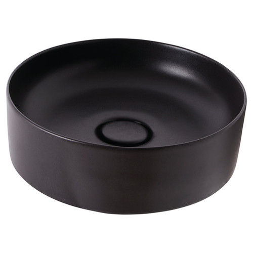 Venezia Round Counter Top Basin 390X390 0 Tap Hole Graphite with Pebble & Chrome Pop-Down [198387]