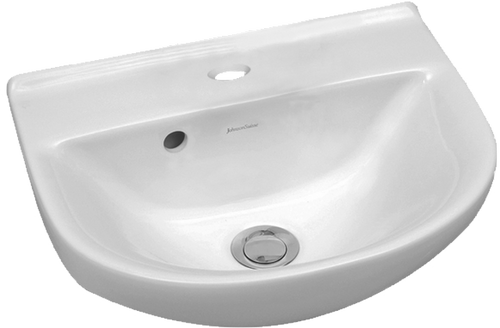 Windsor 410 Compact Wall Basin 410 x 325 Plug and Waste 1 Tap Hole [198786]