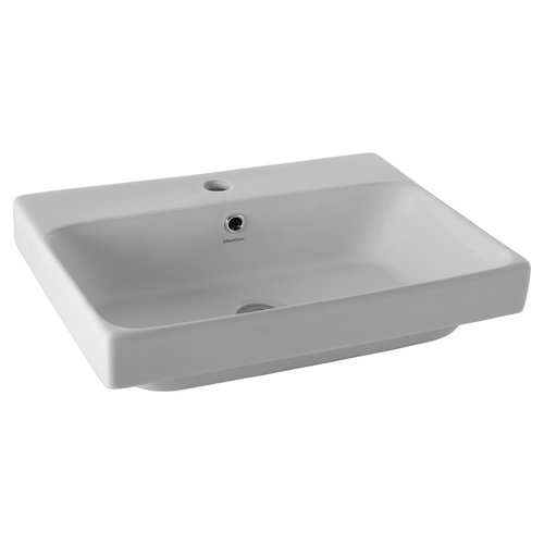 Gemelli Rectangle Semi-Inset Basin with Pop-Up Plug & Waste 550mm x 410mm 1 Tap Hole [198815]